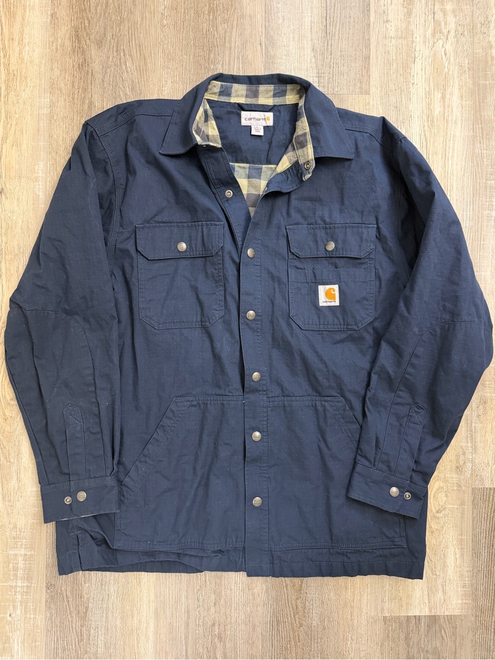 Carhartt Men’s Flannel Lined Duck Canvas Shirt Jacket, size Large 🔥like NEW